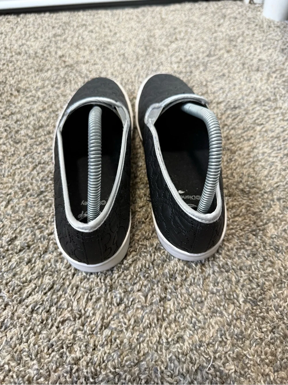 Disney Black Quilted Mickey Slip-On Shoes with White Trim - Picture 3 of 5